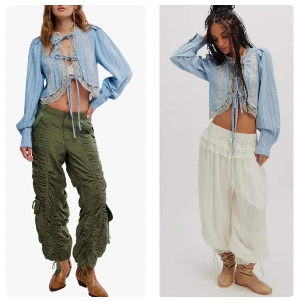 FREE PEOPLE Bali Jude Embroidered Cotton Blouse